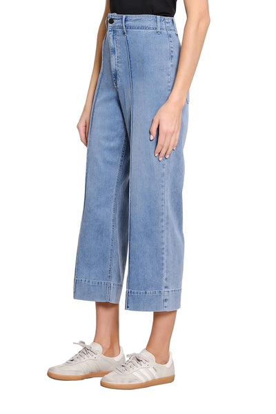 Front Crease Stitch Crop Wide Leg Lean by Tru Luxe