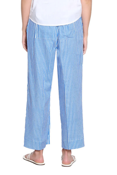 Pull On Stripe Wide Leg Pant Blue by Tru Luxe