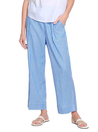 Pull On Stripe Wide Leg Pant Blue by Tru Luxe