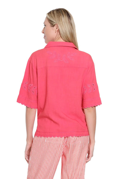 Cord Embroidery & Scallp Edge Pullover by Tru Luxe