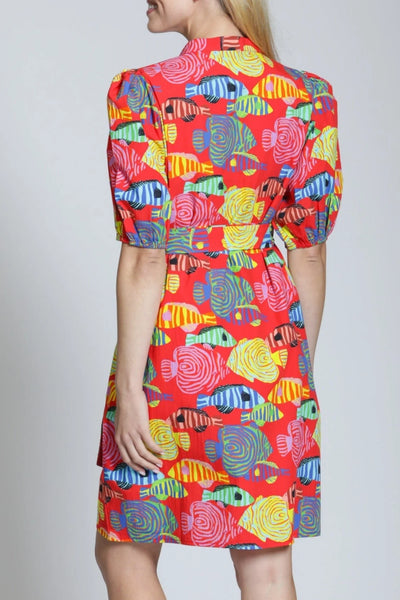 Tunic Dress w/ Puff Sleeve Splash Happy by APNY