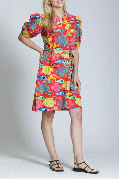 Tunic Dress w/ Puff Sleeve Splash Happy by APNY