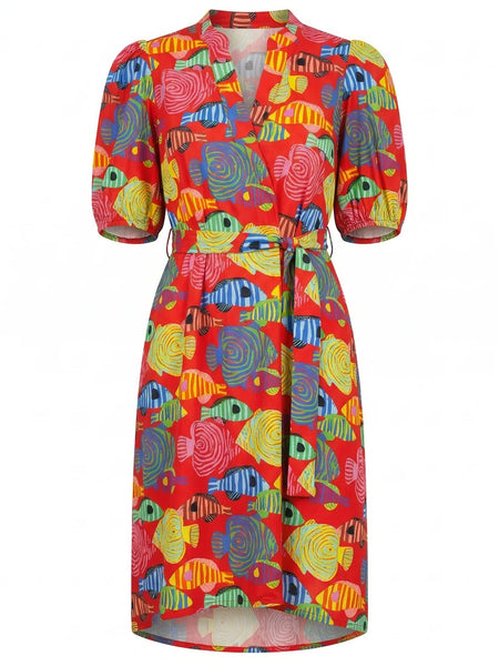 Tunic Dress w/ Puff Sleeve Splash Happy by APNY