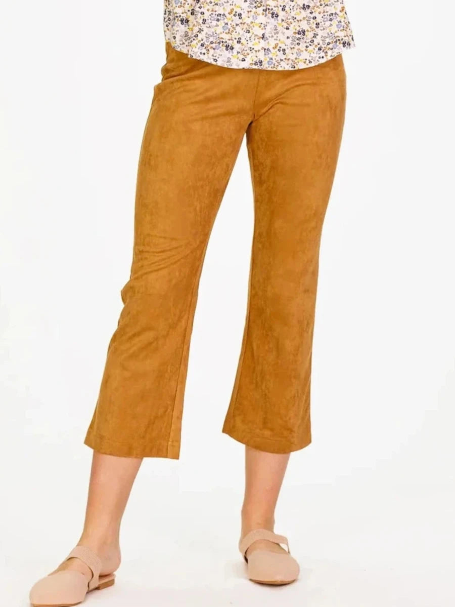 Traveling Pant Brown Suede by Duffield Lane