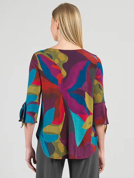 Cuff Curved Hem Tunic Petal Burst by Clara Sun Woo