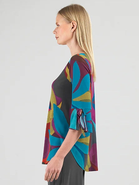 Cuff Curved Hem Tunic Petal Burst by Clara Sun Woo