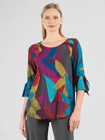 Cuff Curved Hem Tunic Petal Burst by Clara Sun Woo
