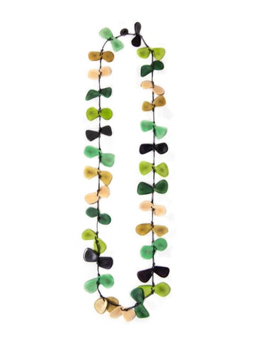 Tagua Slice Necklace Forest Green Combo