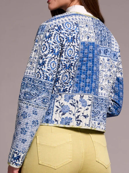 Quilted Cotton Patchwork Reversible Jacket Ultrablue by Tribal