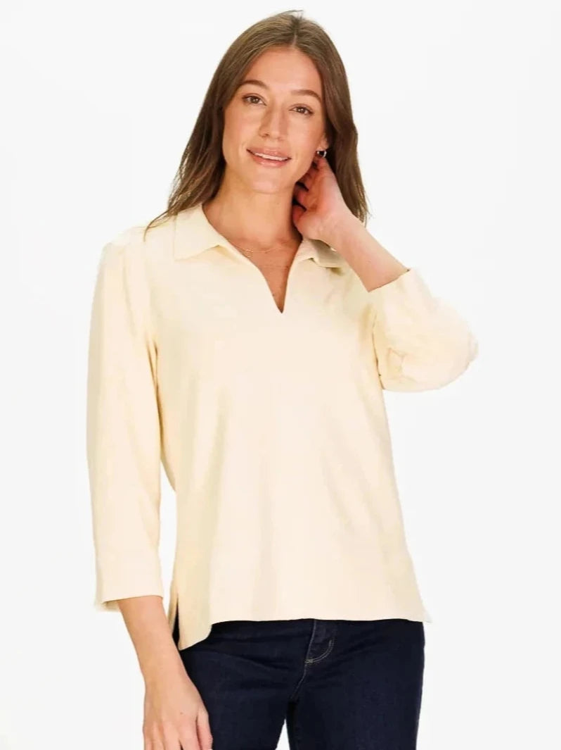 Victoria Tunic Top Cream Suede by Duffield Lane