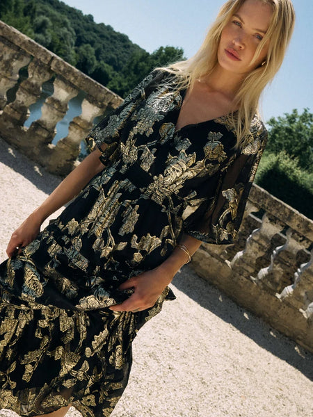 Kiera Jacquard Maxi Dress Black by Z Supply