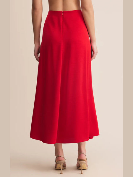 Northpointe Satin Midi Skirt Festive Red by Z Supply
