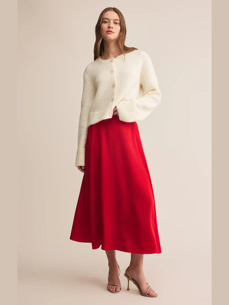 Northpointe Satin Midi Skirt Festive Red by Z Supply