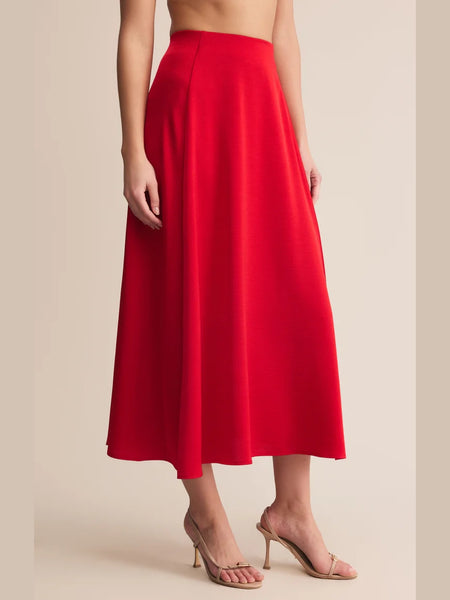 Northpointe Satin Midi Skirt Festive Red by Z Supply