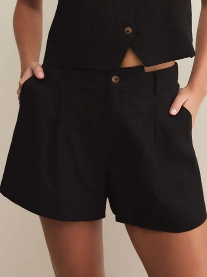 Topanga Linen Short Black by Z Supply