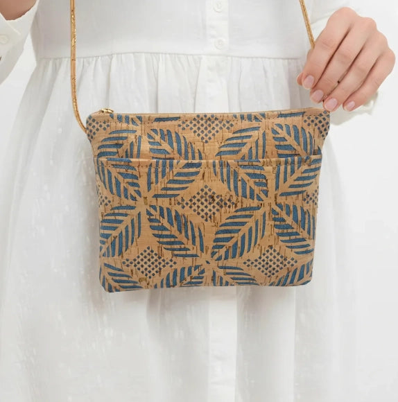 Cork Zip Top CB Medium Denim Palm Die Cut by Natalie Therese