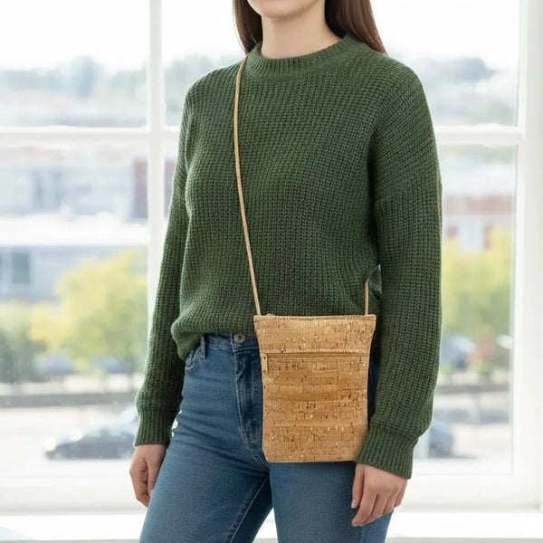 Cork Vertical Zip CB Gold Flecked by Natalie Therese