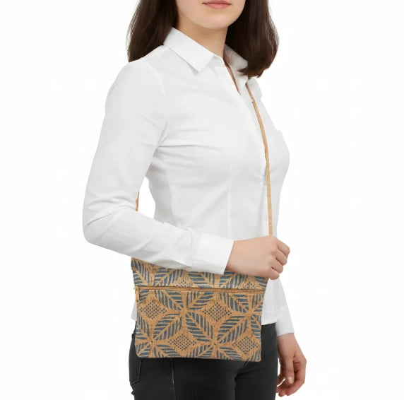 Cork Zip Top CB + Zip Pocket Denim Palm Die Cut by Natalie Therese