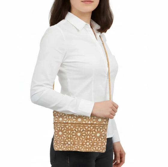 Cork Zip Top CB + Zip Pocket Cream Mandala Die Cut