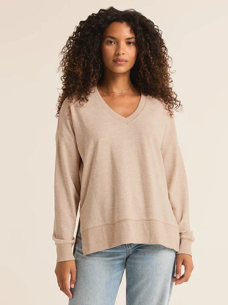 Modern V-Neck Weekender Oatmeal Heather by Z Supply