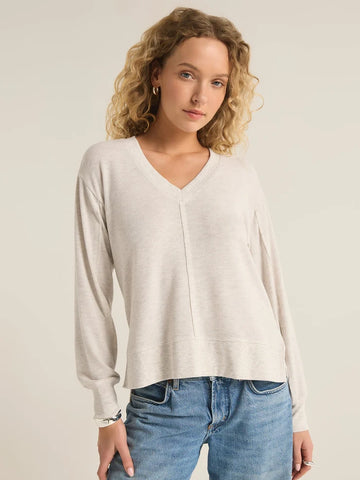 Wilder Cloud V-Neck Top Lt Oat by Z Supply