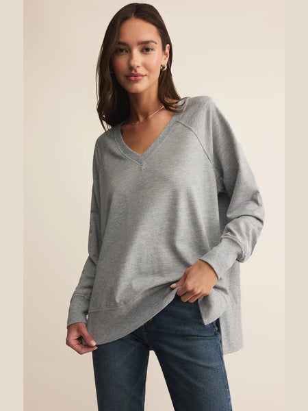 Modern Weekender V-Neck Classic Heather Grey by Z Supply