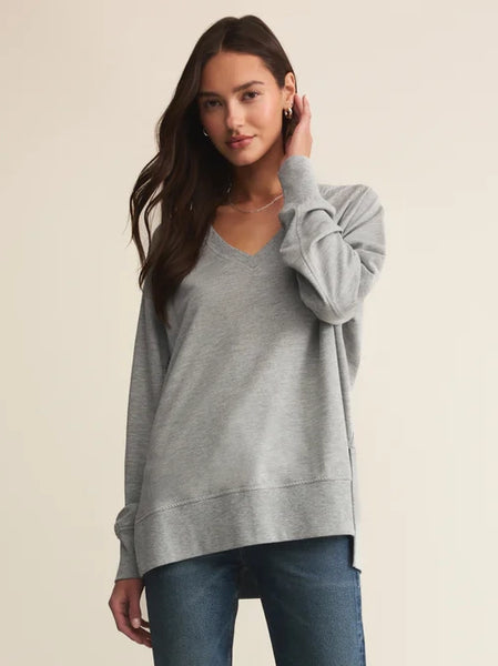Modern Weekender V-Neck Classic Heather Grey by Z Supply