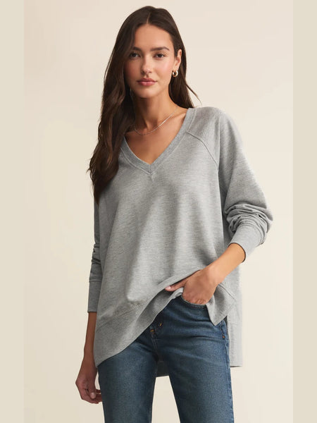 Modern Weekender V-Neck Classic Heather Grey by Z Supply