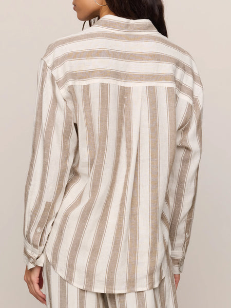 The Perfect Striped Button Up Light Toffee by Z Supply