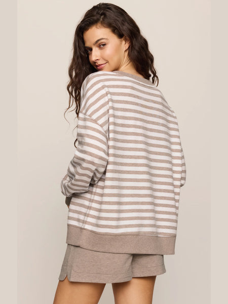 Everyday Striped Crew Heather Ash by Z Supply