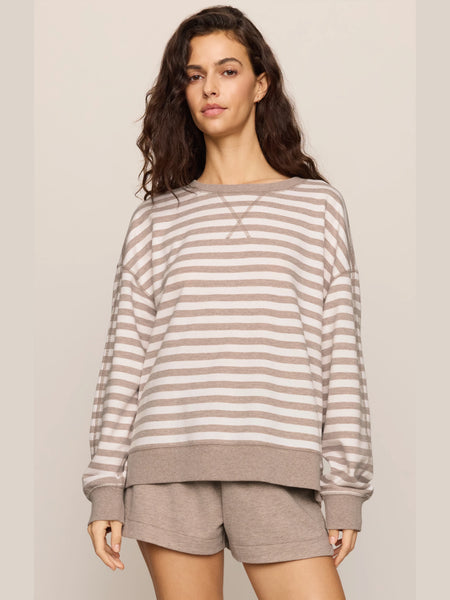 Everyday Striped Crew Heather Ash by Z Supply