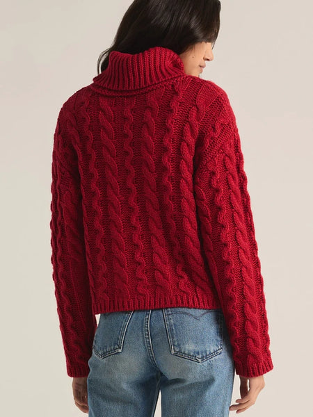 Tied To You Sweater Haute Red by Z Supply