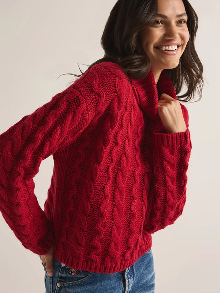 Tied To You Sweater Haute Red by Z Supply