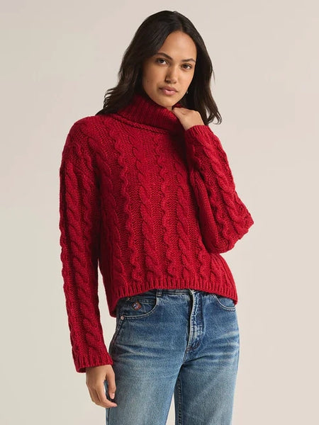 Tied To You Sweater Haute Red by Z Supply