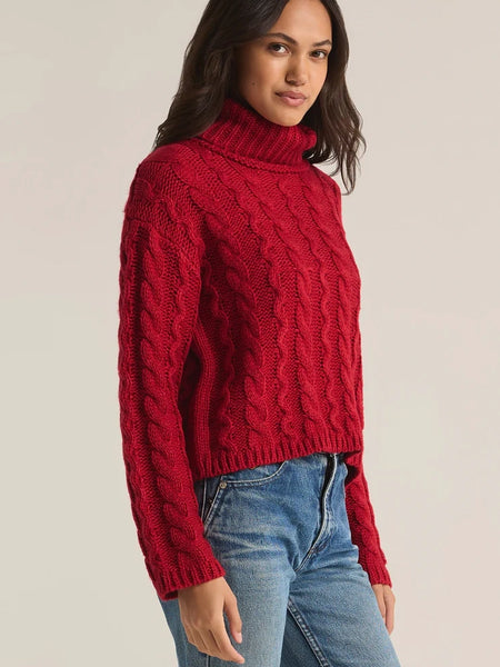 Tied To You Sweater Haute Red by Z Supply