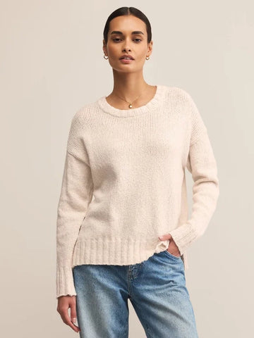 Beck Textured Cotton Sweater Crystal by Z Supply