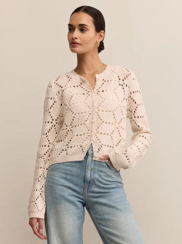 Rosalyn Diamond Sweater Cardigan Crystal by Z Supply