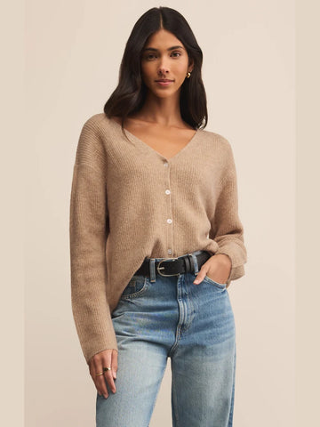 Emile V-Neck Cardigan Biscuit by Z Supply