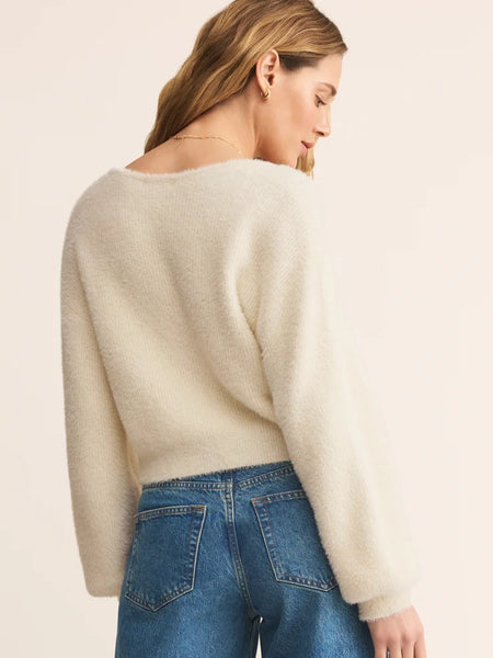Sadira Fluffy Crop Cardigan Warm White by Z Supply