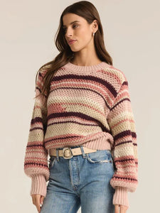 Asheville Stripe Sweater Rosebud by Z Supply