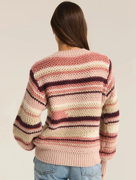 Asheville Stripe Sweater Rosebud by Z Supply