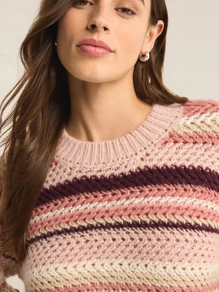 Asheville Stripe Sweater Rosebud by Z Supply