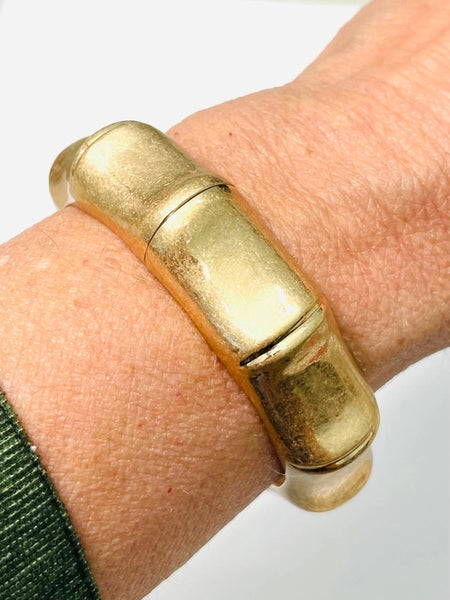 Gold Bamboo Stretch Bracelet by Two Forty Two