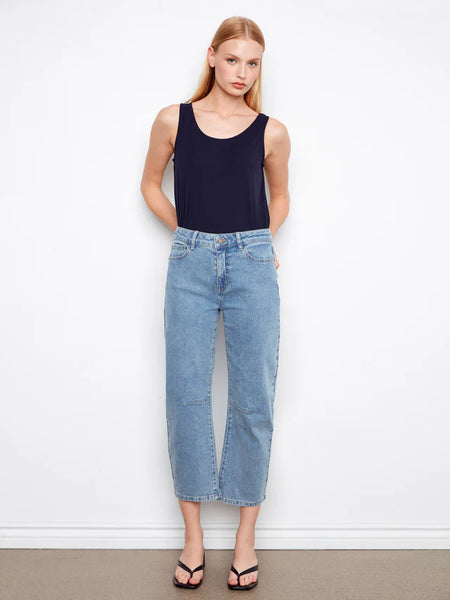 Barrel Leg Denim Pant Denim Blue by Charlie B
