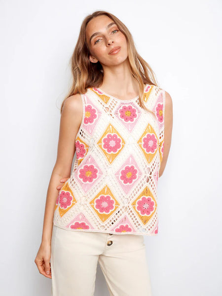 Flower Sleeveless Crochet Top by Charlie B