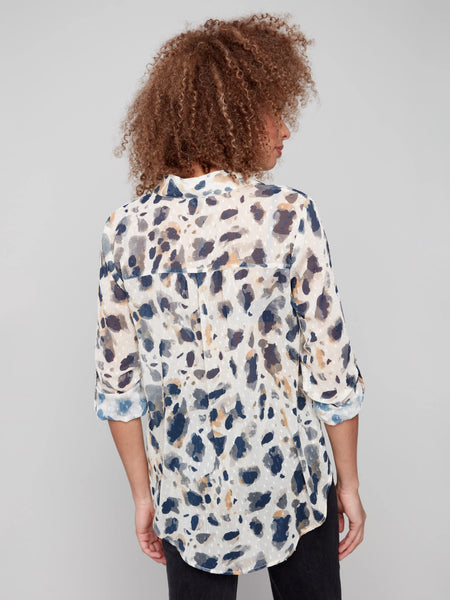 Printed Button-Up Blouse Animal by Charlie B