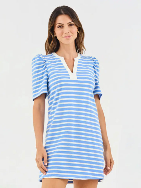 Adelyn T-Shirt Dress Blue/White by Mary Square