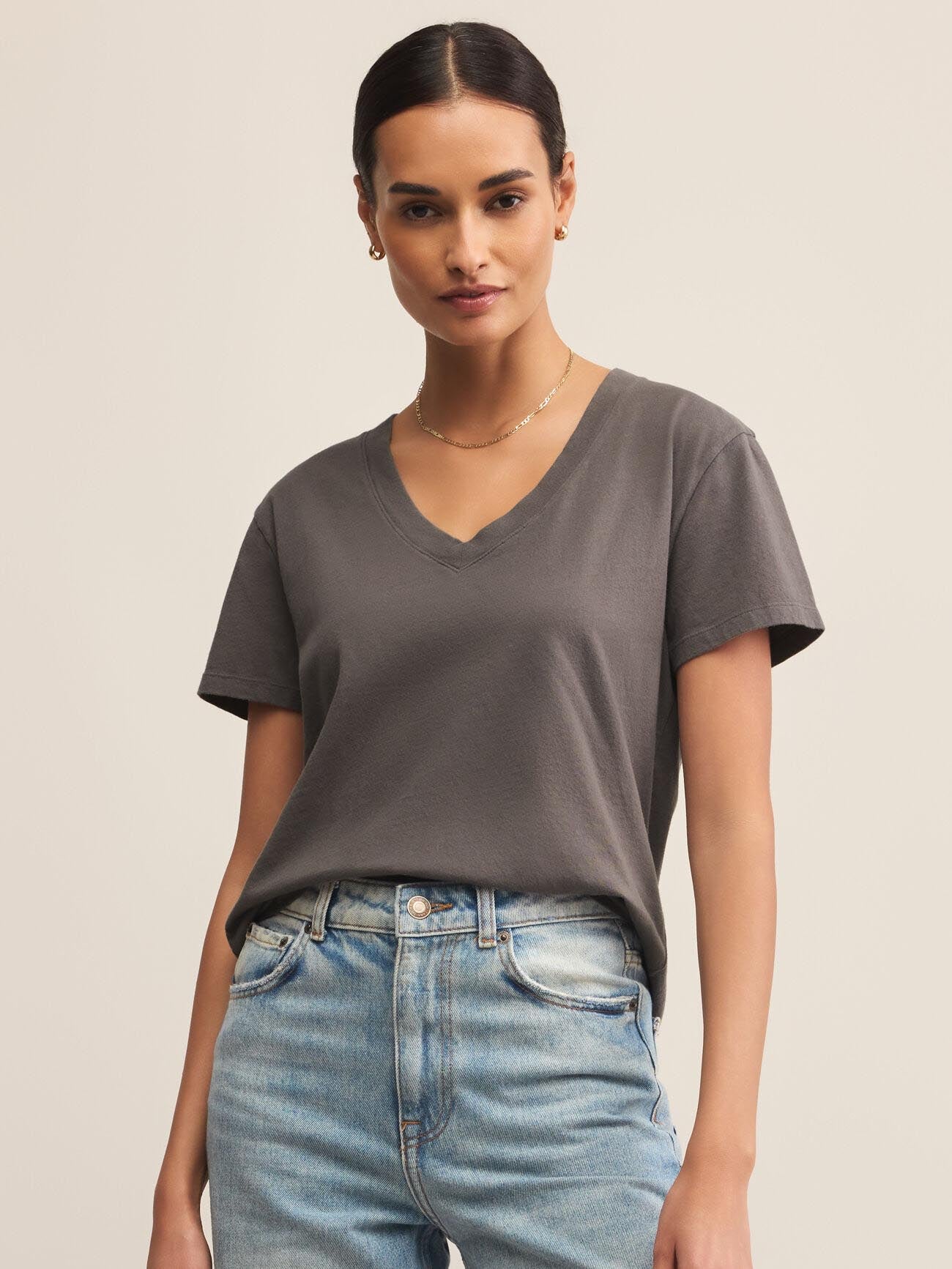 Weekdays V-Neck Tee Washed Grey by Z Supply