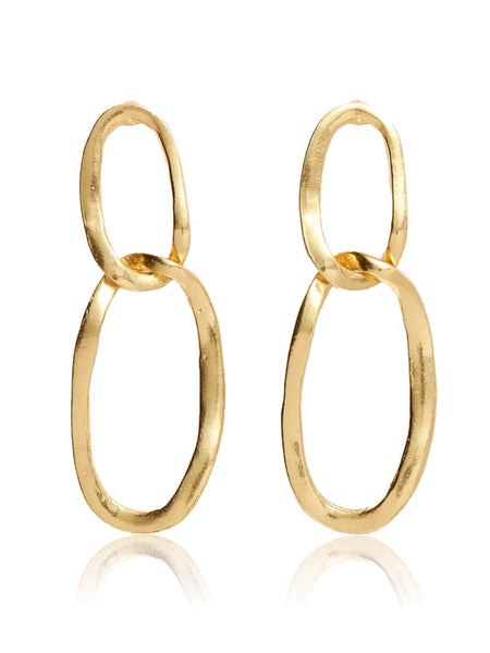 Elongated Link Drop Earrings
