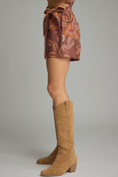 Botanical Wrap Front Skort Terra Cotta by Entro